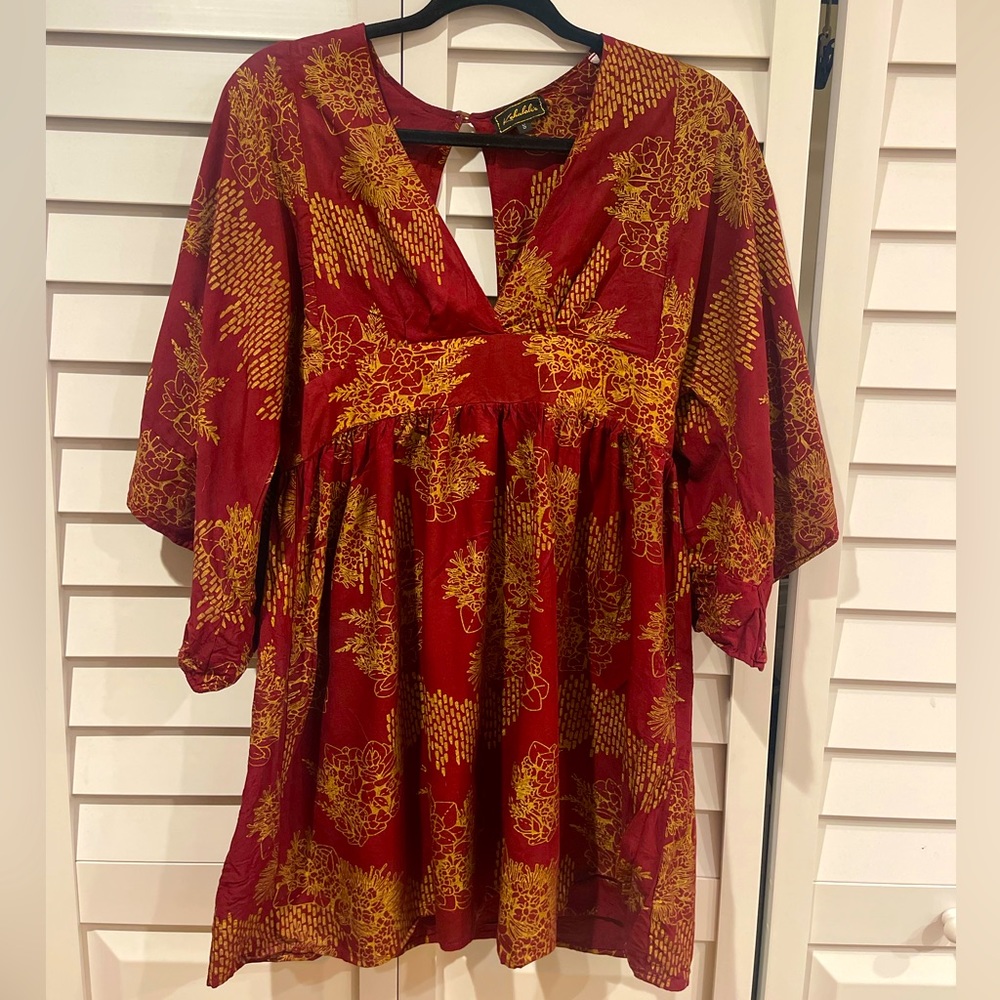 Burgundy and gold Kahulale’a Dress Liko